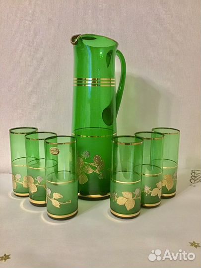 Кувшин и стаканы Богемия