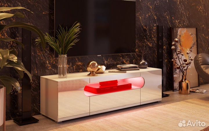 Тумба под телевизор белая