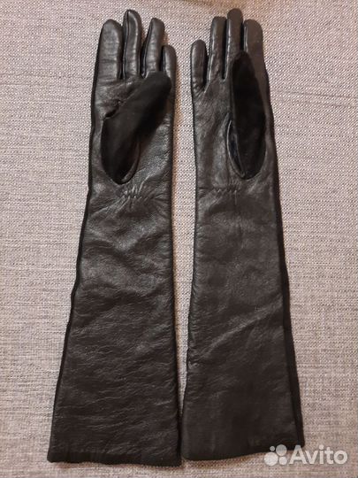 Перчатки женские кожаные-замшевые, размер 7