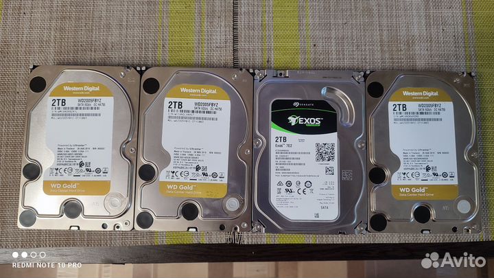 Seagate Exos и WD Gold 2Tb