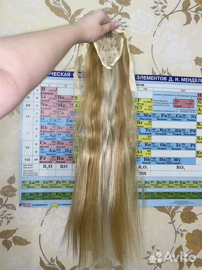 Волосы на заколках блонд русые мелирование