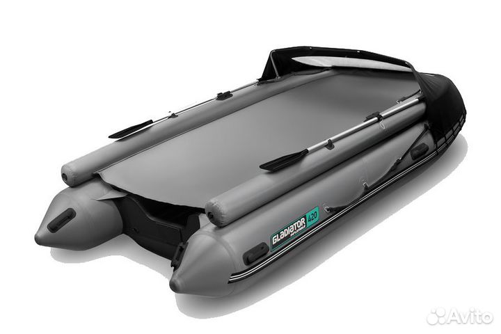 Лодка Gladiator E 450 X; серая