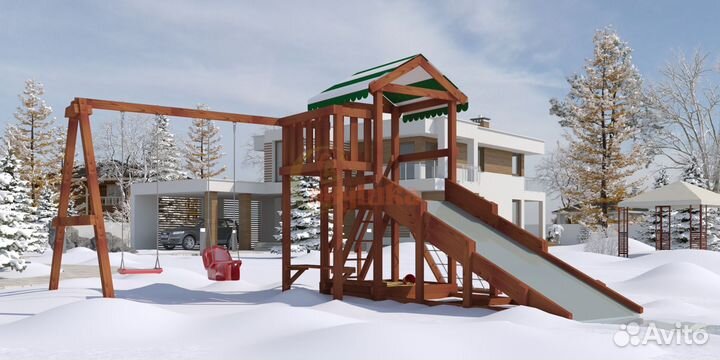 Детская площадка Савушка Мастер 2 (Махагон) 4сезон