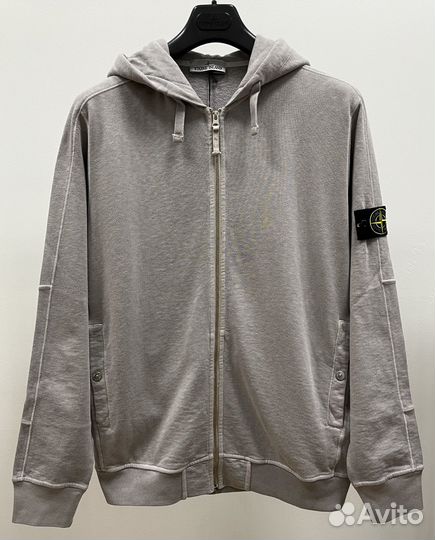 Толстовка на молнии stone island серая