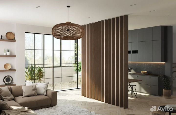 Пано мдф в шпоне дуба и американского ореха