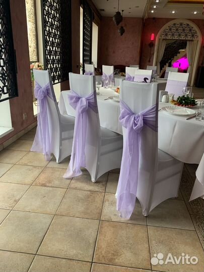 Банты на стулья сиреневые