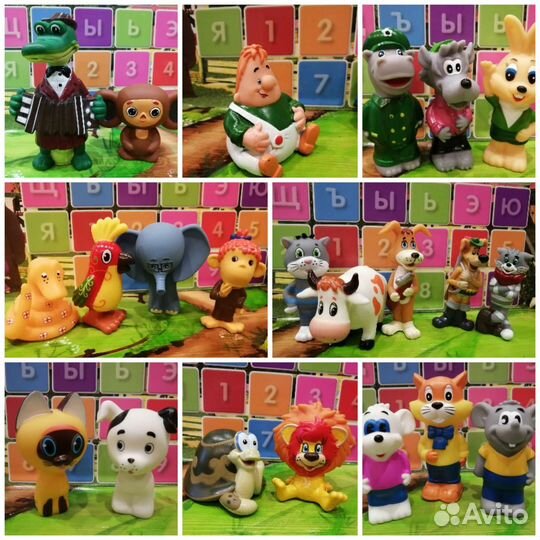 Игрушки герои мультфильмов, резиновые