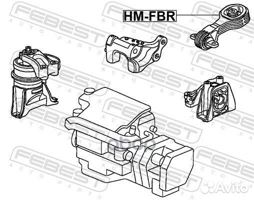 Подушка двигателя задняя AT HM-FDR Febest