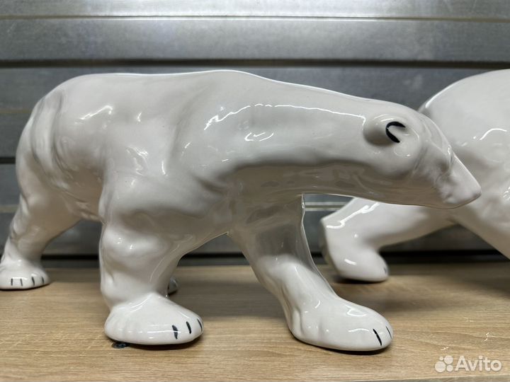 3 фигурки Белые медведи лфз СССР большие