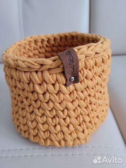 Корзина вязаная трикотажная