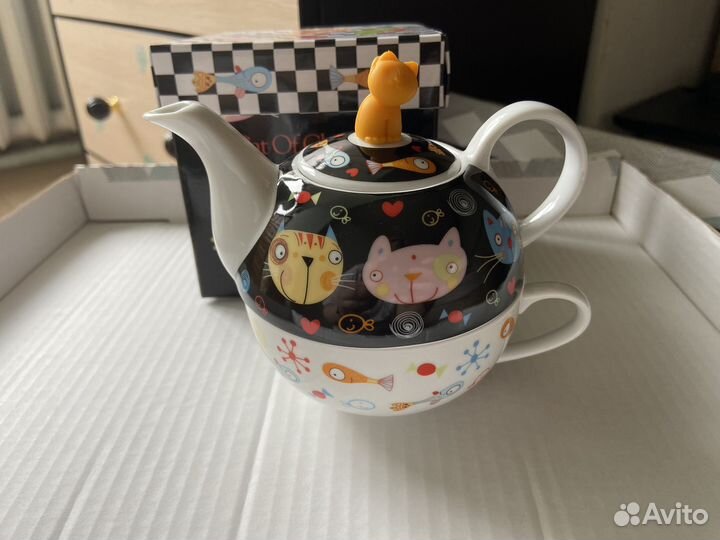 Подарочный набор заварочный чайник с чашкой