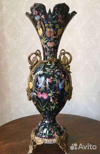 Ваза фарфор бронза ручная роспись