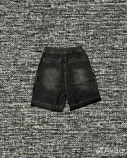 Rick Owens Drkshdw Raw-Cut Denim Cargo Shorts