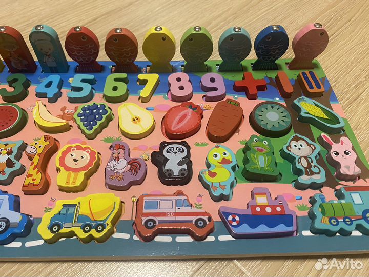 Деревянный сортер монтессори с рыбалкой