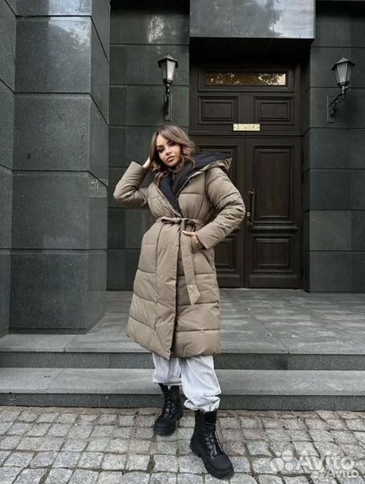 Пуховик длинный