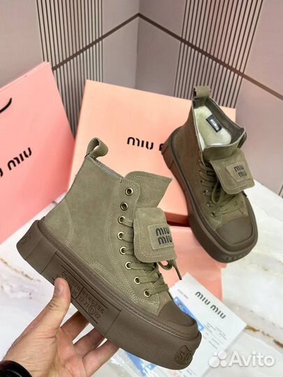 Кроссовки Кеды Miu Miu на меху зима Размер 36-40