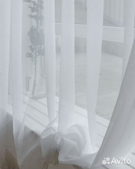 Тюль Бамбук белый