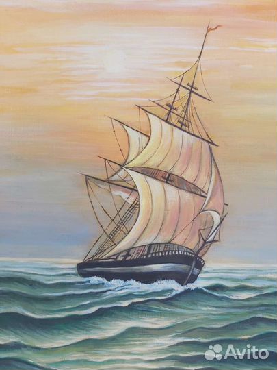 Картина корабль в море