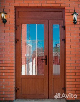 Дверь пвх С наружней ламинацией. золотой дуб