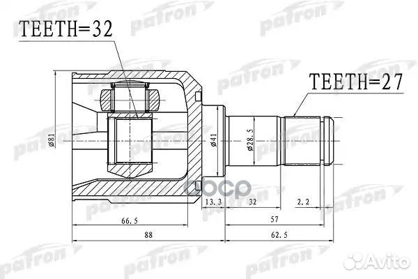 ШРУС внутренний 27x41x32 mitsubishi eclipse spyder