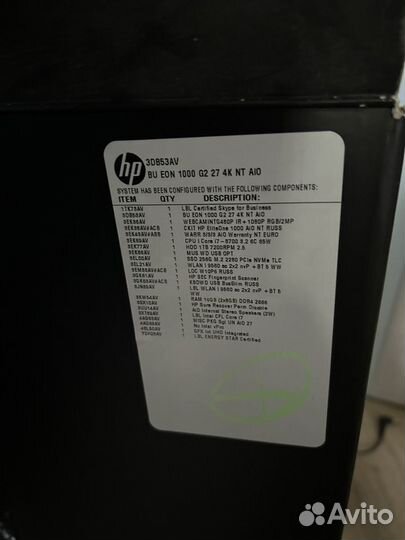 Моноблок hp eliteone 1000