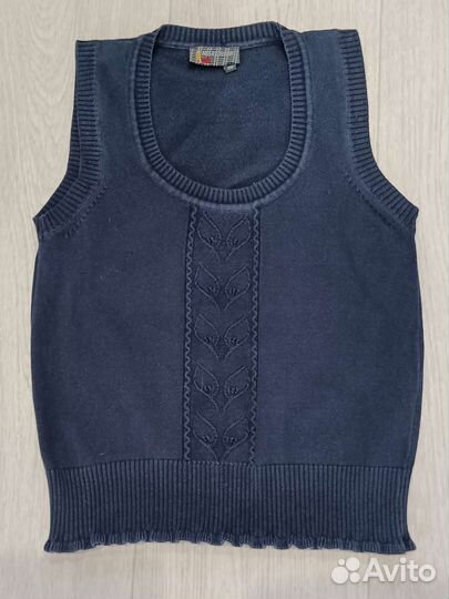 Жилет школьный синий для девочки р. 128