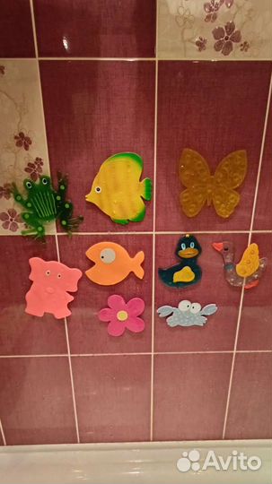 Игрушки в ванну для купания,акула и липучки