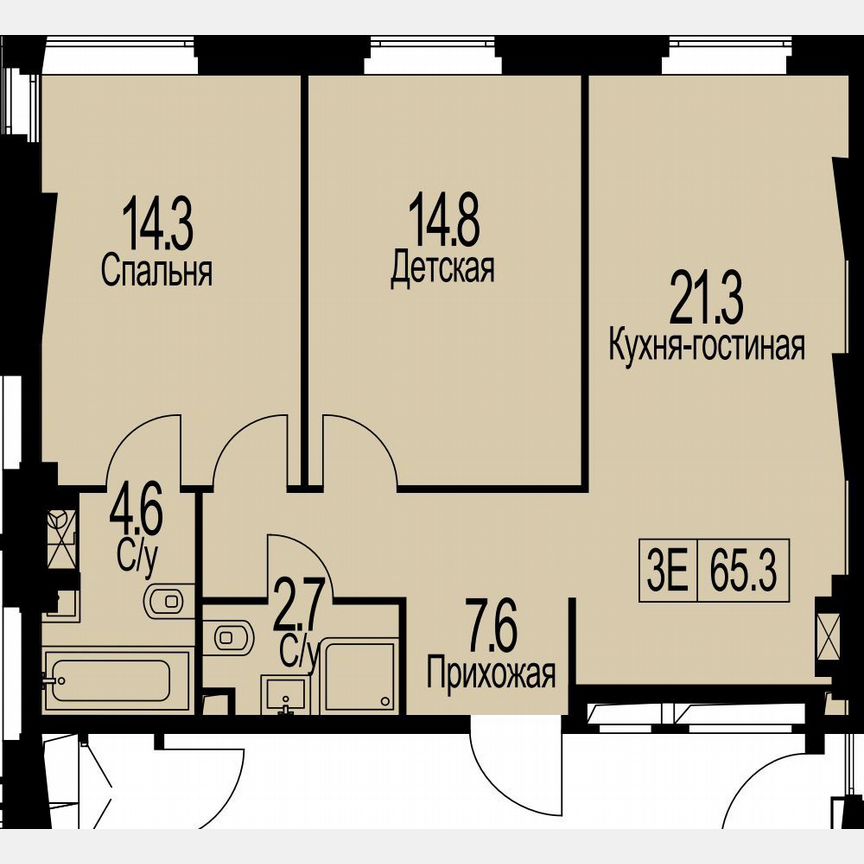 3-к. квартира, 65,3 м², 28/28 эт.