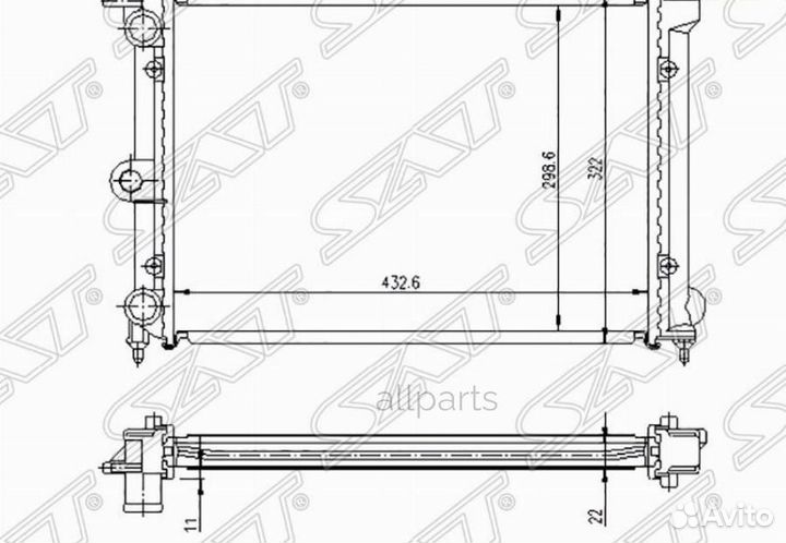 SAT SG-VW00012 Радиатор Volkswagen Golf 83-91 / Je