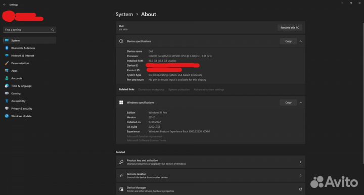 Ноутбук Dell G3 (i7, 16 RAM, SSD 512 + HDD 1TB)