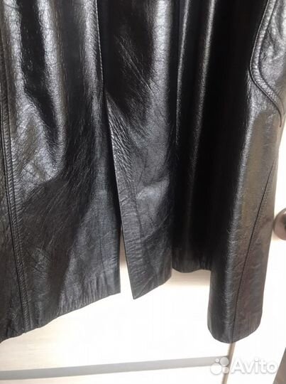 Кожаный плащ женский