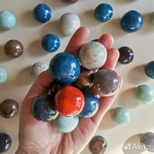 Мебельные ручки шарики ручная работа керамика