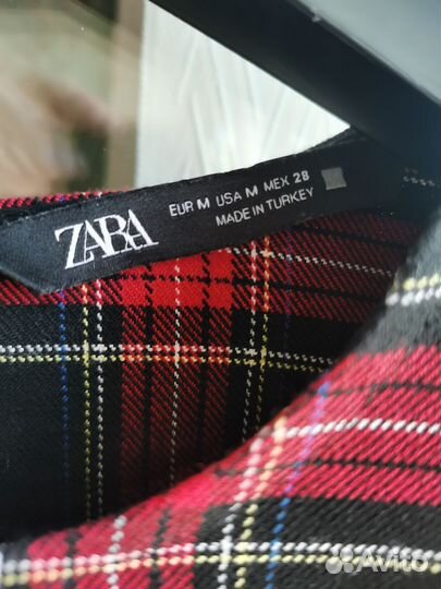 Блузка zara клетка M