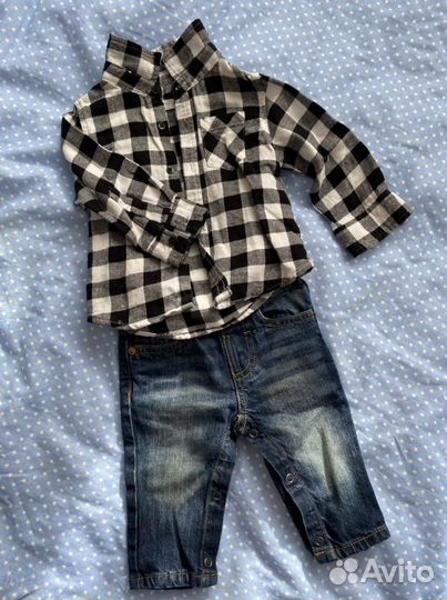 Комплект Джинсы Рубашка 68 см 74 см