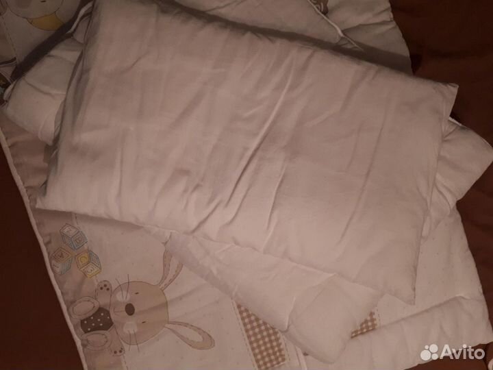 Защита в кроватку, балдахин, подушка, одеяло