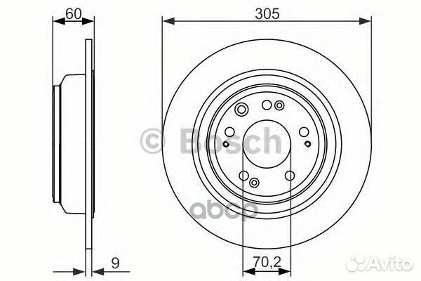 Диск тормозной зад honda accord viii (CU) 2