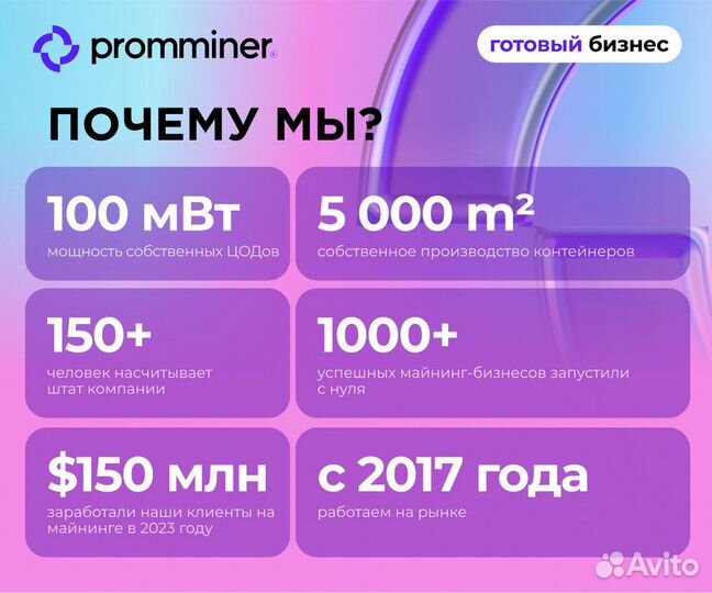 Продам готовый бизнес майнинг доход 102% годовых