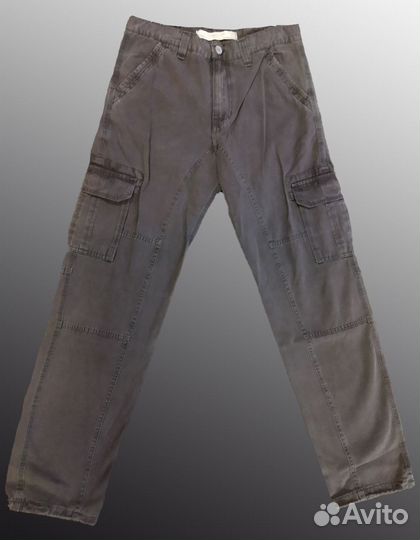 Мужские брюки из плотной ткани с бок. карманами