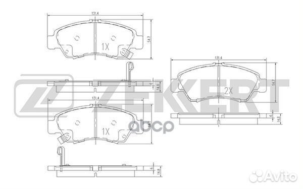 Колодки торм. диск. передн. Honda Capa 98- Civ