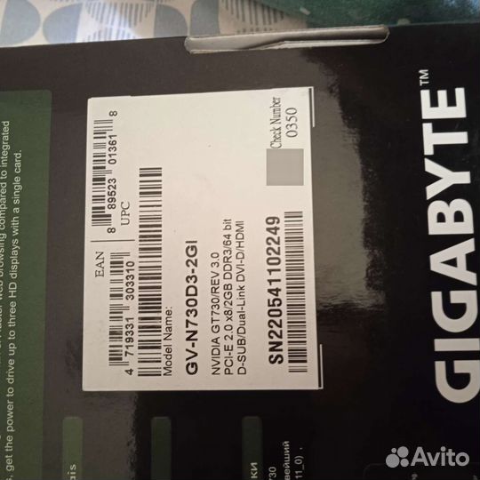 Видеокарта gt 730 2gb
