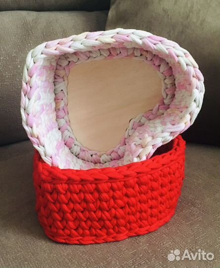 Корзинка из трикотажной пряжи