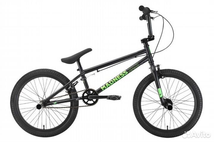 Велосипед BMX Stark'22 Madness BMX 1 черный/зелены