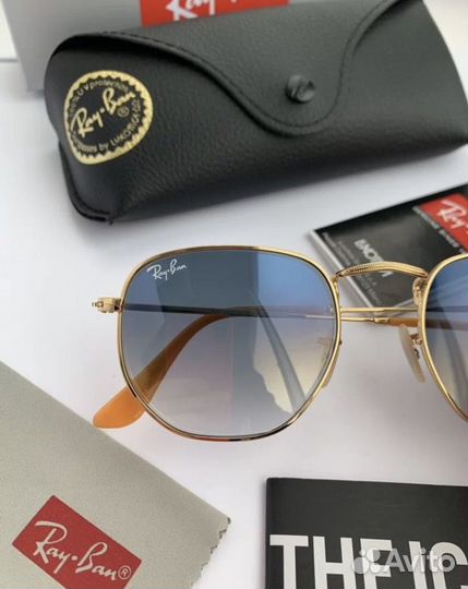 Солнезащитные очки ray ban hexagonal голубые