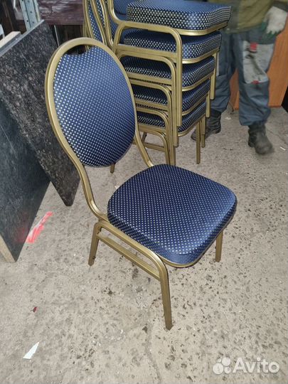 Стул синий золото мягкий 42/46/92