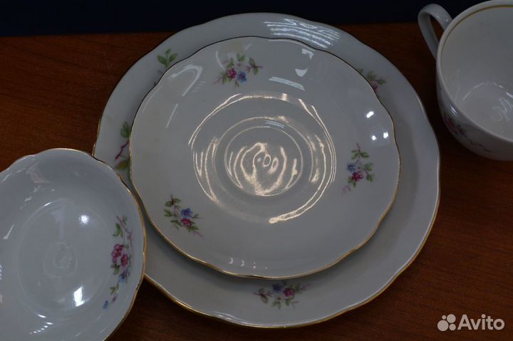 Фарфоровая кофейная пара С блюдцами. гдр (3)