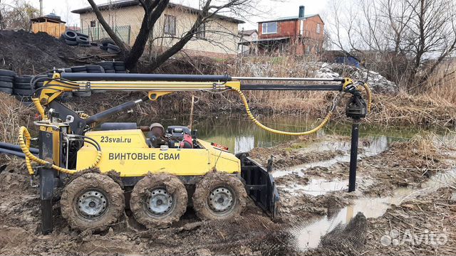 Монтаж винтовых свай,сваи,установка,фундамент