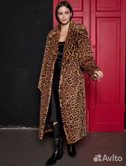 Шуба женская искуственная леопардовая