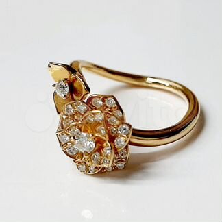 Женское золотое кольцо с бриллиантами 17 размер 75
