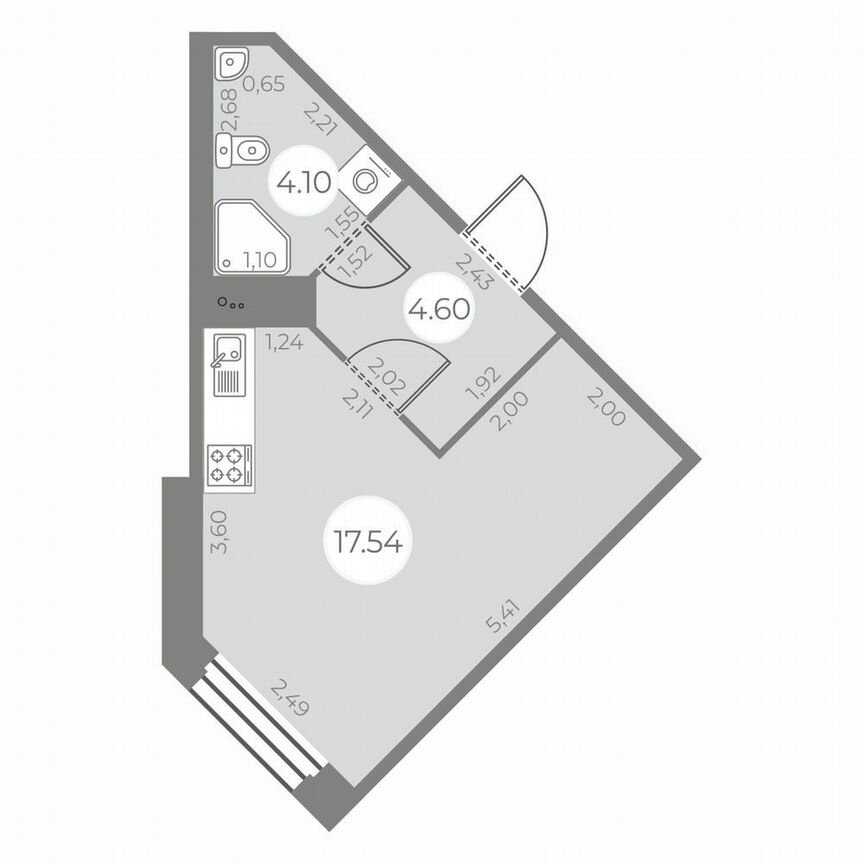 Квартира-студия, 26 м², 2/20 эт.