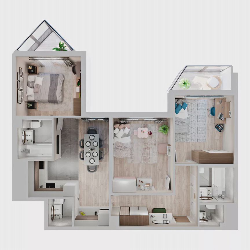 3-к. квартира, 70,2 м², 18/19 эт.